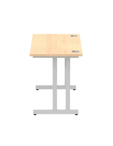 Dynamic Impulse 1200 x 600mm Straight Office Desk Maple Top Silver Cantilever Leg MI002422