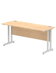 Dynamic Impulse 1600 x 600mm Straight Office Desk Maple Top Silver Cantilever Leg MI002424