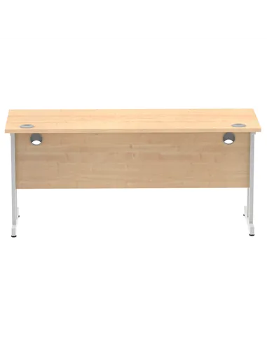 Dynamic Impulse 1600 x 600mm Straight Office Desk Maple Top Silver Cantilever Leg MI002424