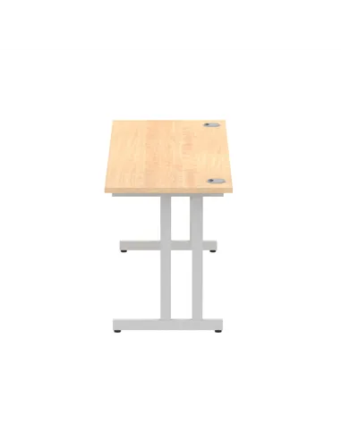 Dynamic Impulse 1600 x 600mm Straight Office Desk Maple Top Silver Cantilever Leg MI002424