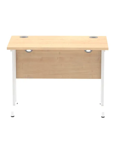 Dynamic Impulse 1000 x 600mm Straight Office Desk Maple Top White Cantilever Leg MI002426