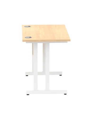 Dynamic Impulse 1000 x 600mm Straight Office Desk Maple Top White Cantilever Leg MI002426