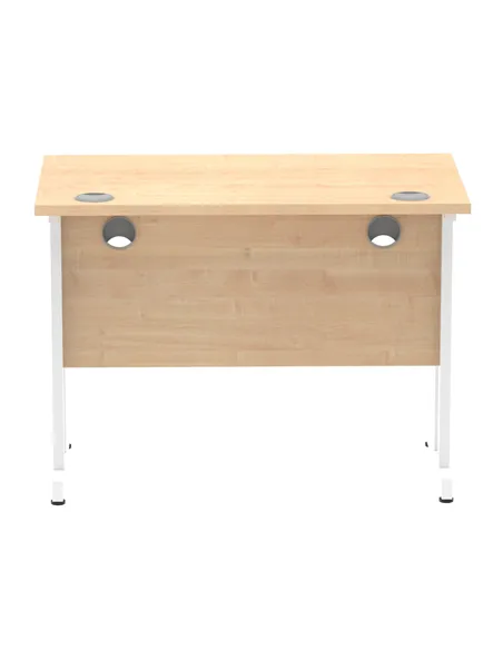 Dynamic Impulse 1000 x 600mm Straight Office Desk Maple Top White Cantilever Leg MI002426