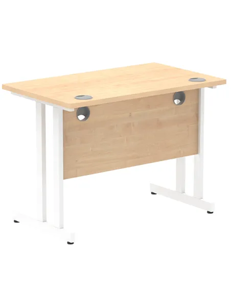 Dynamic Impulse 1000 x 600mm Straight Office Desk Maple Top White Cantilever Leg MI002426