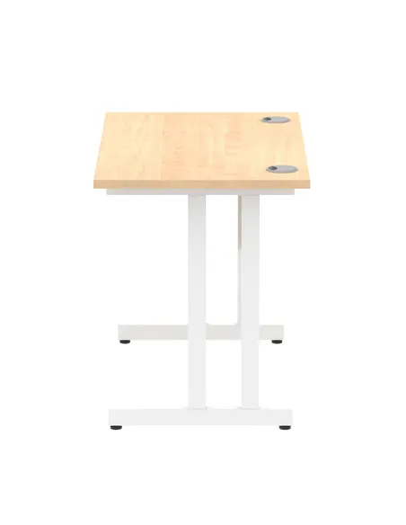 Dynamic Impulse 1000 x 600mm Straight Office Desk Maple Top White Cantilever Leg MI002426