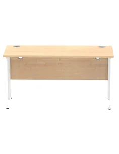 Dynamic Impulse 1400 x 600mm Straight Office Desk Maple Top White Cantilever Leg MI002428 2