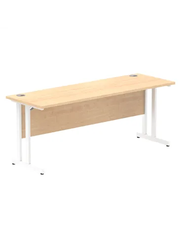 Dynamic Impulse 1800 x 600mm Straight Office Desk Maple Top White Cantilever Leg MI002430
