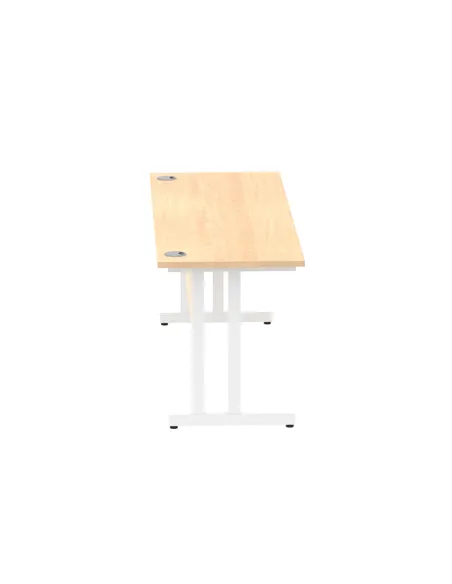 Dynamic Impulse 1800 x 600mm Straight Office Desk Maple Top White Cantilever Leg MI002430