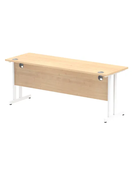Dynamic Impulse 1800 x 600mm Straight Office Desk Maple Top White Cantilever Leg MI002430