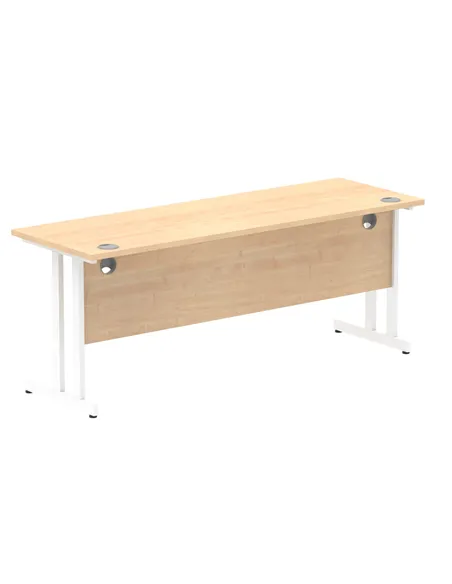 Dynamic Impulse 1800 x 600mm Straight Office Desk Maple Top White Cantilever Leg MI002430