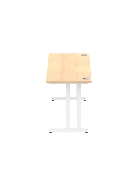 Dynamic Impulse 1800 x 600mm Straight Office Desk Maple Top White Cantilever Leg MI002430