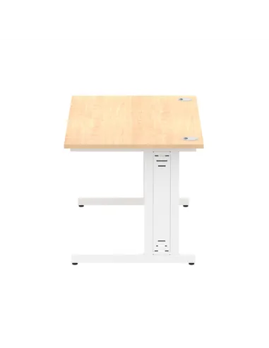 Dynamic Impulse 1400 x 800mm Straight Office Desk Maple Top White Cable Managed Leg MI002498