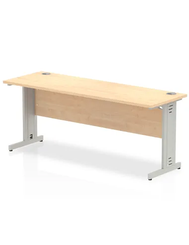 Dynamic Impulse 1800 x 600mm Straight Office Desk Maple Top Silver Cable Managed Leg MI002505