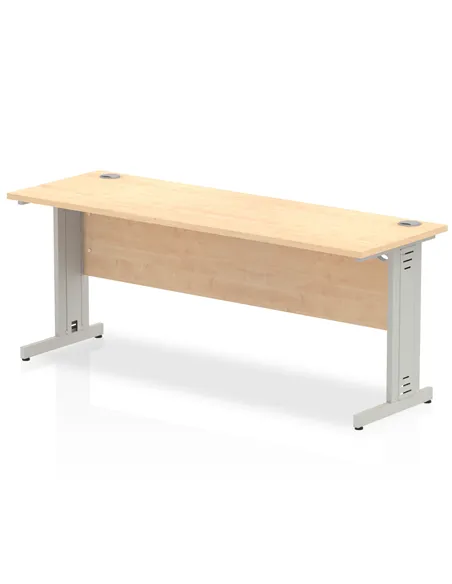 Dynamic Impulse 1800 x 600mm Straight Office Desk Maple Top Silver Cable Managed Leg MI002505