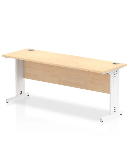 Dynamic Impulse 1800 x 600mm Straight Office Desk Maple Top White Cable Managed Leg MI002510