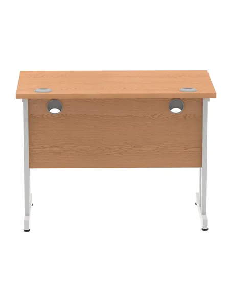 Dynamic Impulse 1000 x 600mm Straight Office Desk Oak Top Silver Cantilever Leg MI002647