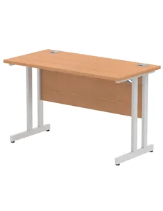 Dynamic Impulse 1200 x 600mm Straight Office Desk Oak Top Silver Cantilever Leg MI002648