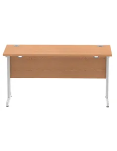 Dynamic Impulse 1400 x 600mm Straight Office Desk Oak Top Silver Cantilever Leg MI002649 2