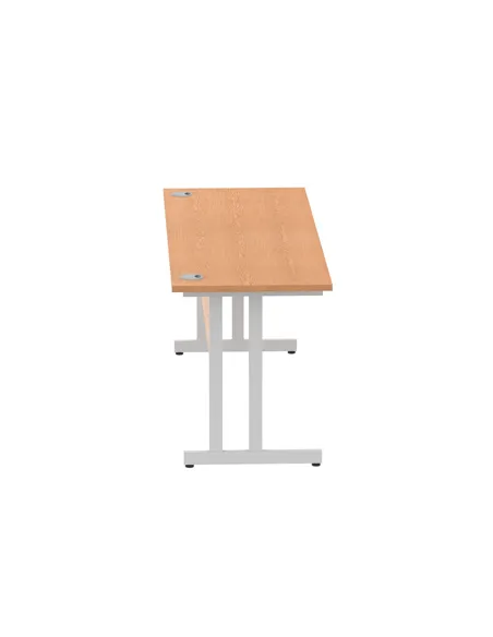 Dynamic Impulse 1800 x 600mm Straight Office Desk Oak Top Silver Cantilever Leg MI002651