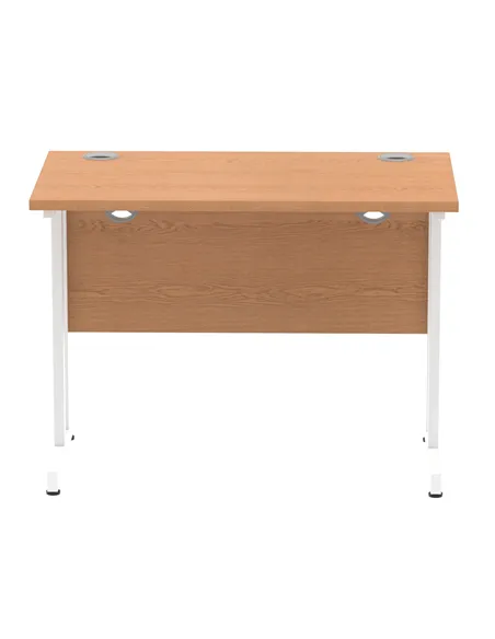 Dynamic Impulse 1000 x 600mm Straight Office Desk Oak Top White Cantilever Leg MI002652