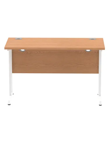 Dynamic Impulse 1200 x 600mm Straight Office Desk Oak Top White Cantilever Leg MI002653
