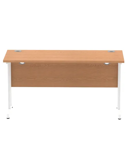 Dynamic Impulse 1400 x 600mm Straight Office Desk Oak Top White Cantilever Leg MI002654