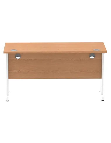Dynamic Impulse 1400 x 600mm Straight Office Desk Oak Top White Cantilever Leg MI002654