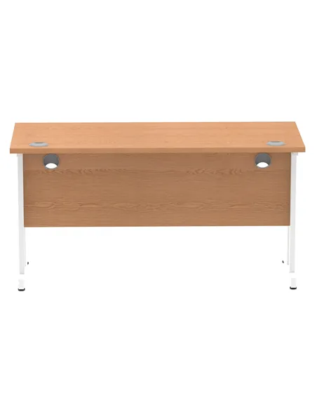 Dynamic Impulse 1400 x 600mm Straight Office Desk Oak Top White Cantilever Leg MI002654