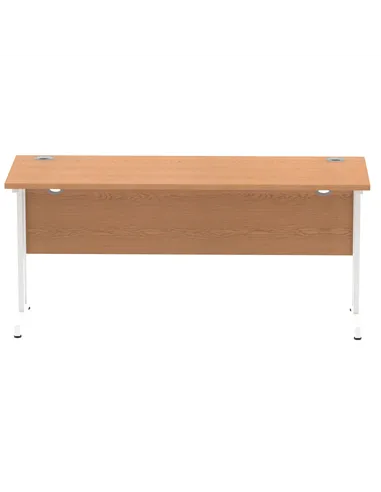Dynamic Impulse 1600 x 600mm Straight Office Desk Oak Top White Cantilever Leg MI002655