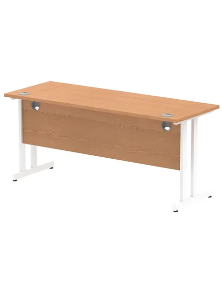 Dynamic Impulse 1600 x 600mm Straight Office Desk Oak Top White Cantilever Leg MI002655