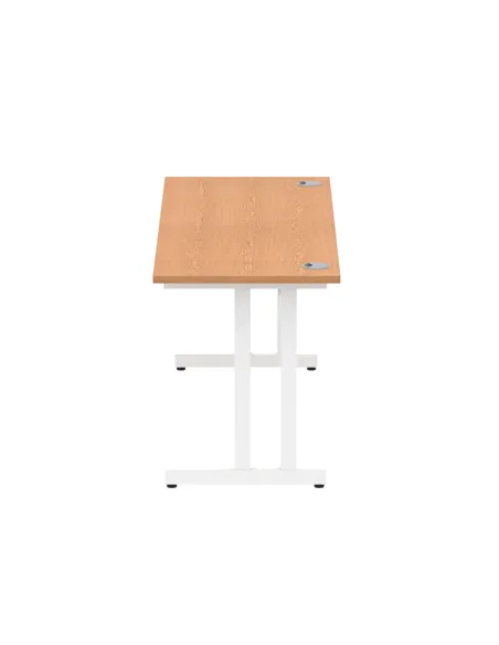 Dynamic Impulse 1600 x 600mm Straight Office Desk Oak Top White Cantilever Leg MI002655