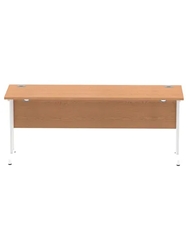 Dynamic Impulse 1800 x 600mm Straight Office Desk Oak Top White Cantilever Leg MI002656