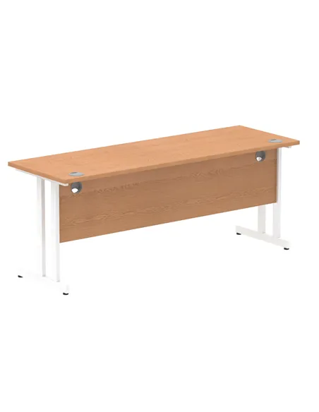 Dynamic Impulse 1800 x 600mm Straight Office Desk Oak Top White Cantilever Leg MI002656