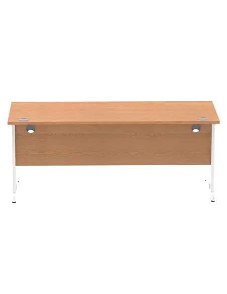 Dynamic Impulse 1800 x 800mm Straight Office Desk Oak Top White Cable Managed Leg MI002726