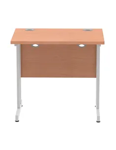 Dynamic Impulse 800 x 600mm Straight Office Desk Beech Top Silver Cantilever Leg MI002884 2