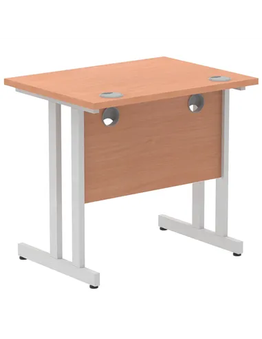 Dynamic Impulse 800 x 600mm Straight Office Desk Beech Top Silver Cantilever Leg MI002884