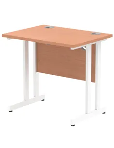 Dynamic Impulse 800 x 600mm Straight Office Desk Beech Top White Cantilever Leg MI002885