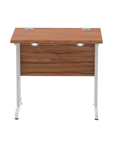 Dynamic Impulse 800 x 600mm Straight Office Desk Walnut Top Silver Cantilever Leg MI002889