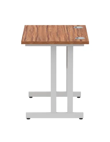 Dynamic Impulse 800 x 600mm Straight Office Desk Walnut Top Silver Cantilever Leg MI002889