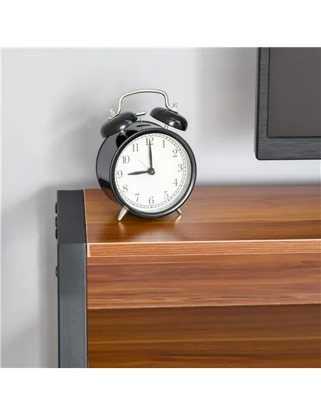 HOMCOM Writing Desk Computer Table Home Office PC Laptop Workstation Storage Shelf 84L x 45W cm Walnut