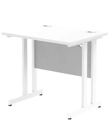 Dynamic Impulse 800 x 600mm Straight Office Desk White Top White Cantilever Leg MI002895