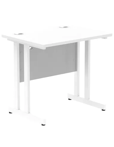Dynamic Impulse 800 x 600mm Straight Office Desk White Top White Cantilever Leg MI002895