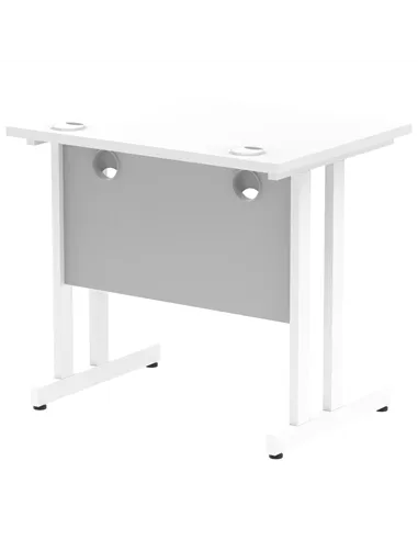 Dynamic Impulse 800 x 600mm Straight Office Desk White Top White Cantilever Leg MI002895