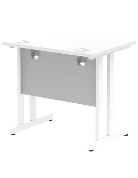 Dynamic Impulse 800 x 600mm Straight Office Desk White Top White Cantilever Leg MI002895