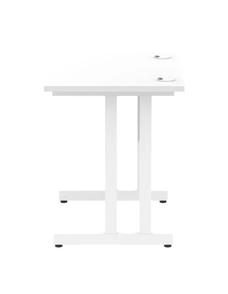 Dynamic Impulse 800 x 600mm Straight Office Desk White Top White Cantilever Leg MI002895