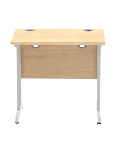 Dynamic Impulse 800 x 600mm Straight Office Desk Maple Top Silver Cantilever Leg MI002899