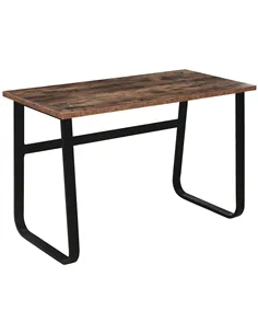 HOMCOM Computer Table, Writing Desk with Steel Frame and Wood Top, Industrial Home Study Table, 115 x 58 x 74.5cm, Rustic Brown 