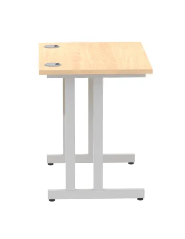 Dynamic Impulse 800 x 600mm Straight Office Desk Maple Top Silver Cantilever Leg MI002899
