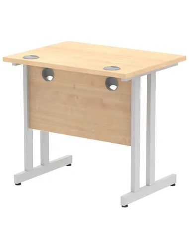 Dynamic Impulse 800 x 600mm Straight Office Desk Maple Top Silver Cantilever Leg MI002899