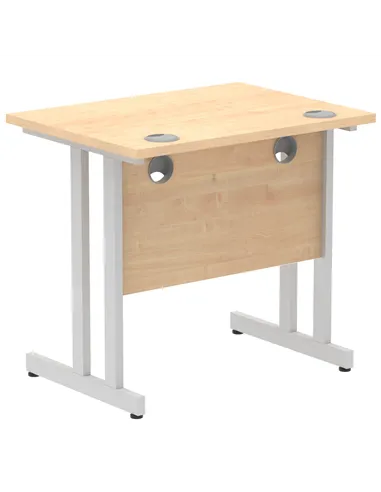Dynamic Impulse 800 x 600mm Straight Office Desk Maple Top Silver Cantilever Leg MI002899